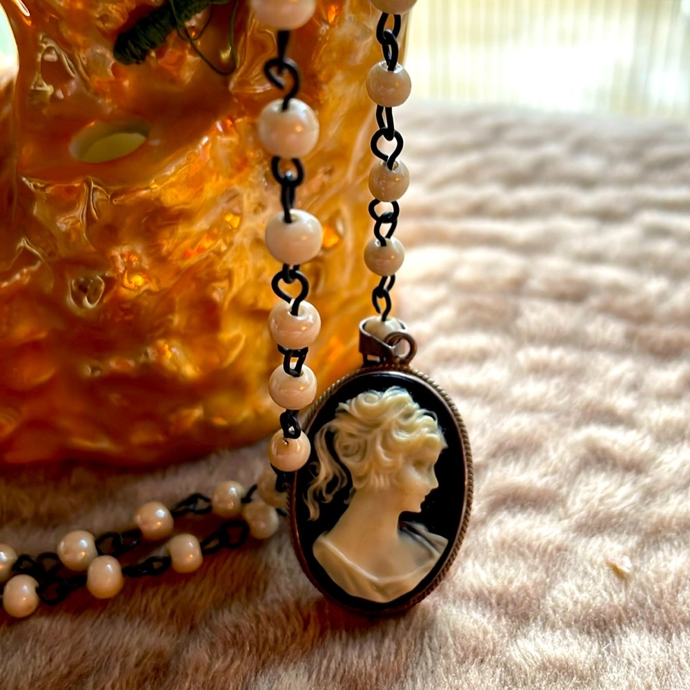 Black and white cameo.